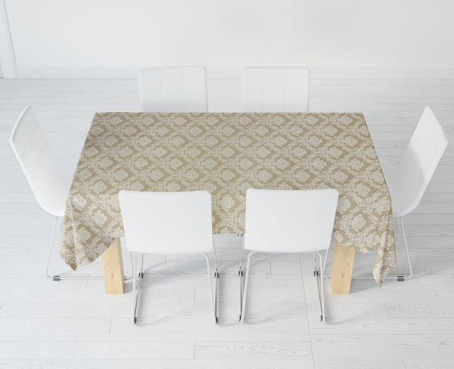 Jacquard Tischdecke klassisch beige