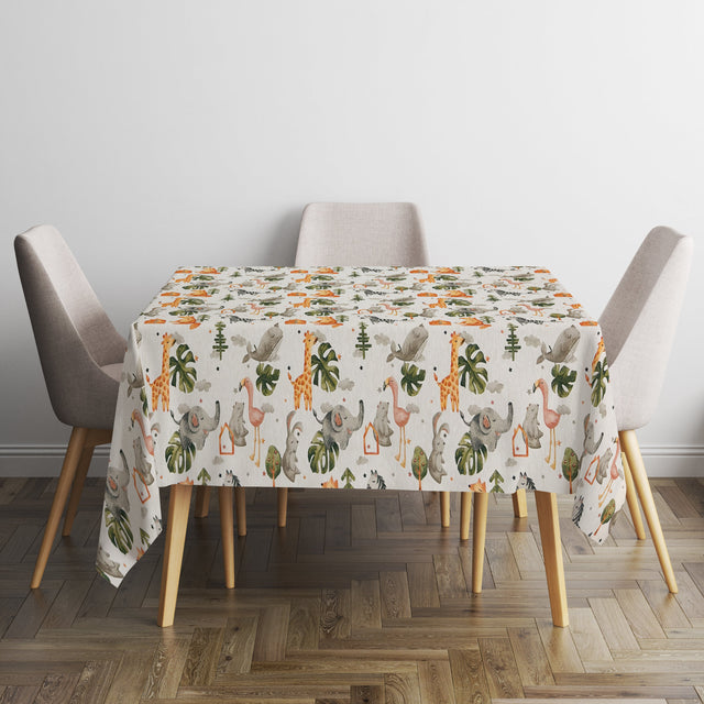 Jacquard Tischdecke Kindermotiv Zoo