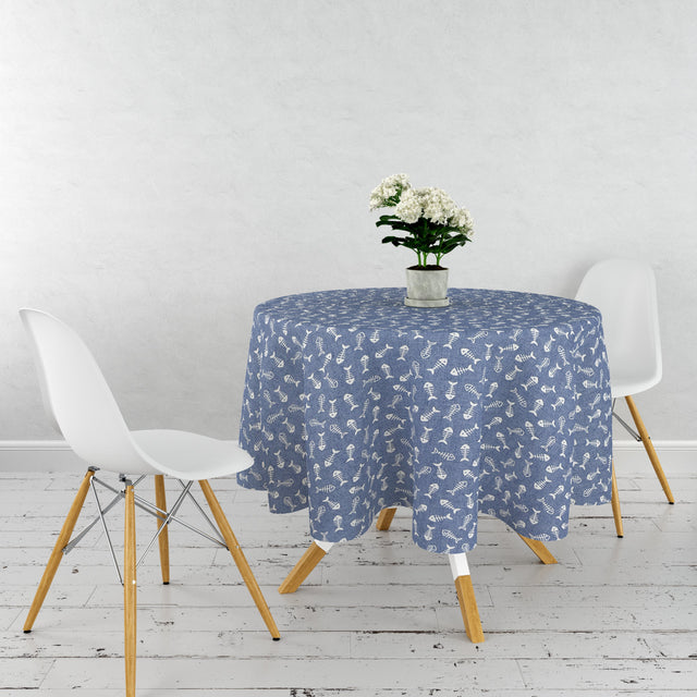 Jacquard Tischdecke maritim azulblau