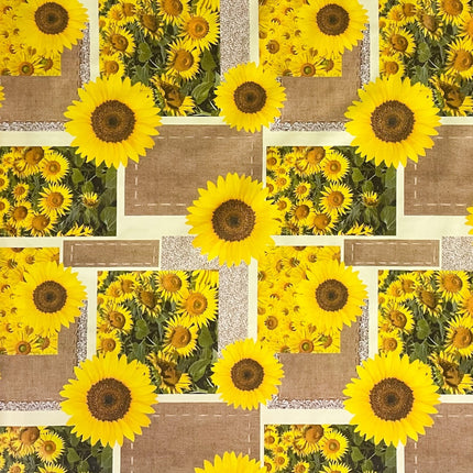 abwaschbare Wachstuchtischdecke Sonnenblumen, Blüten wachstuchshop24.de eckig rund oval kaufen bestellen