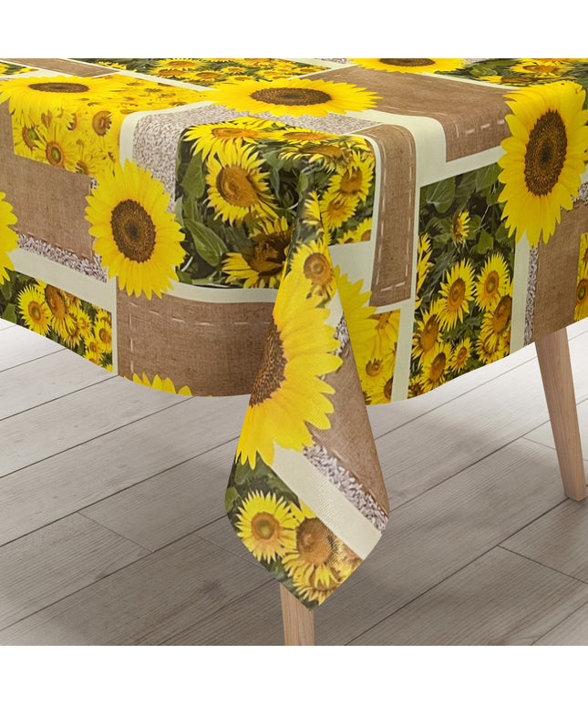 abwaschbare Wachstuchtischdecke Sonnenblumen, Blüten wachstuchshop24.de eckig rund oval kaufen bestellen