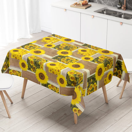 abwaschbare Wachstuchtischdecke Sonnenblumen, Blüten wachstuchshop24.de eckig rund oval kaufen bestellen