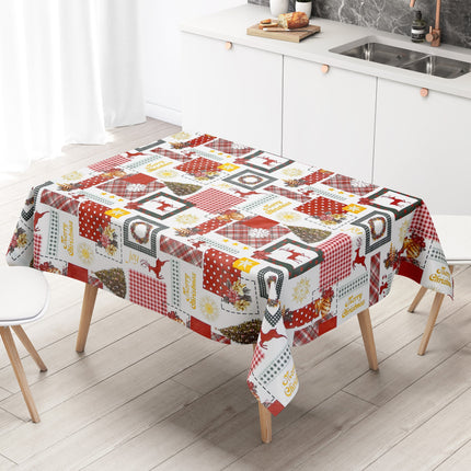 KEVKUS Wachstuch Tischdecke Weihnachten 01047-00 Rentier rot-grün eckig rund oval