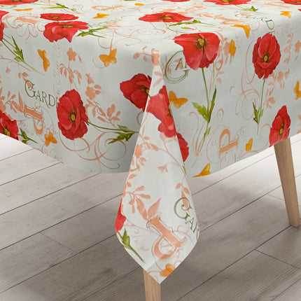 Wachstuch Tischdecke Mohn eckig rund oval Blüten Blumen