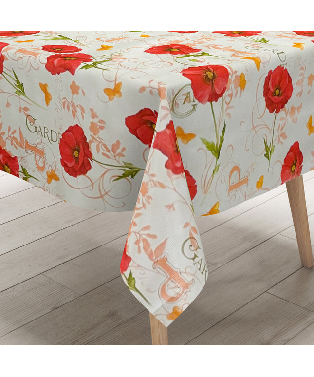 Wachstuch Tischdecke Mohn eckig rund oval Blüten Blumen