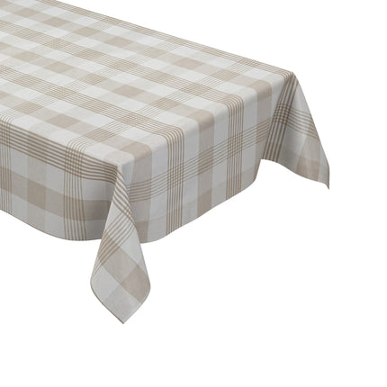 Wachstuch Tischdecke kariert beige