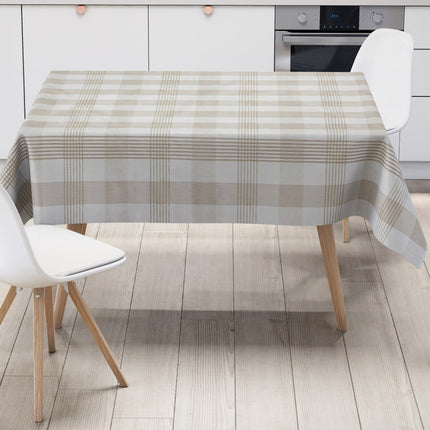 Wachstuch Tischdecke kariert beige