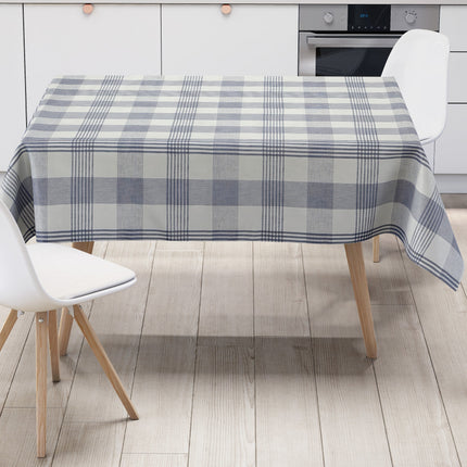 Wachstuch Tischdecke kariert blau