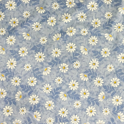 Wachstuchtischdecke hellblau Blumen Frühjahr Magerite
