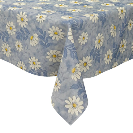Wachstuch Tischdecke 01110-01 Margeriten hellblau Blumen Blüten Sommer Garten eckig rund oval