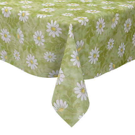 Wachstuch Tischdecke 01110-03 Margeriten grün Blumen Blüten Sommer Garten eckig rund oval