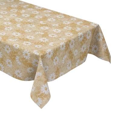 Wachstuch Tischdecke beige Margeriten Blumen Blüten
