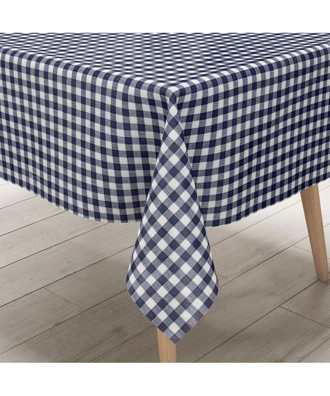 Wachstuch Tischdecke kariert dunkelblau