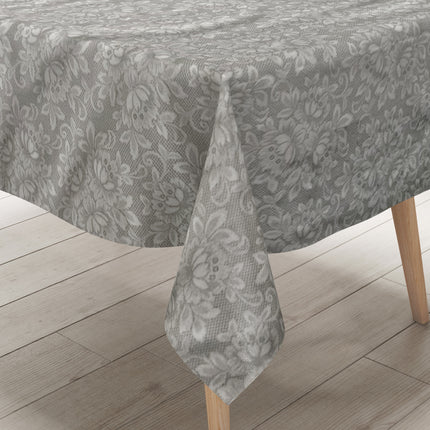 Wachstuch Tischdecke Strick Blumenmuster