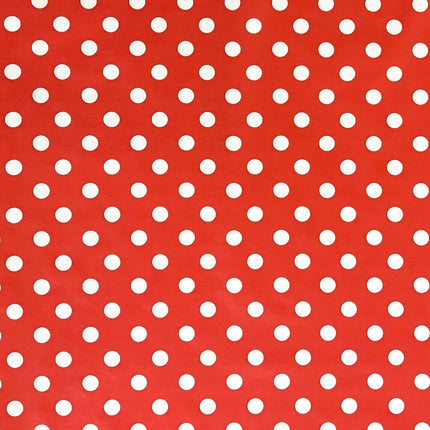 Wachstuch Tischdecke 01150-01 weiße Punkte auf rot Polka Dot eckig rund oval