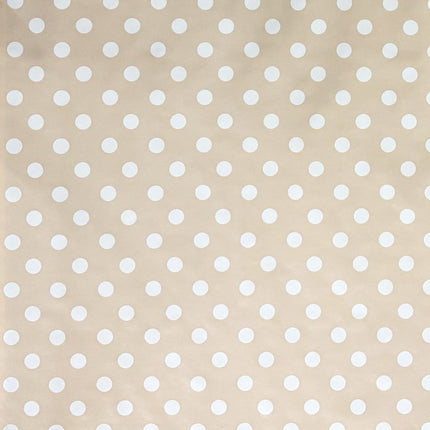 Wachstuch Tischdecke 01150-04 weiße Punkte auf beige-creme Polka Dots eckig rund oval
