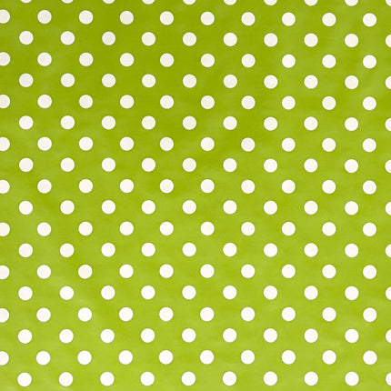 Wachstuch Tischdecke 01150-05 weiße Punkte auf grün Polka Dots eckig rund oval