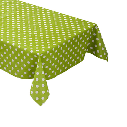 Wachstuch Tischdecke 01150-05 weiße Punkte auf grün Polka Dots eckig rund oval