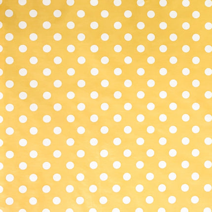 Wachstuch Tischdecke 01150-10 weiße Punkte auf gelb Polka Dots eckig rund oval