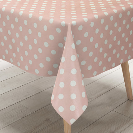 Wachstuch Tischdecke 01150-11 weiße Punkte auf rosa Polka Dots eckig rund oval