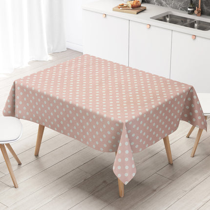 Wachstuch Tischdecke 01150-11 weiße Punkte auf rosa Polka Dots eckig rund oval