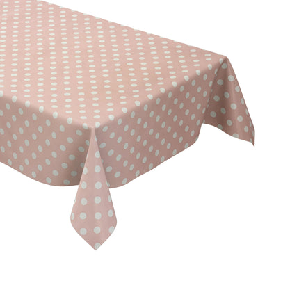 Wachstuch Tischdecke 01150-11 weiße Punkte auf rosa Polka Dots eckig rund oval