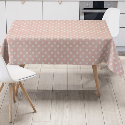 Wachstuch Tischdecke 01150-11 weiße Punkte auf rosa Polka Dots eckig rund oval