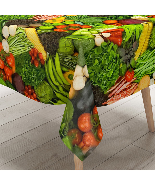 abwaschbare Wachstuch Tischdecke Gemüse Salat Paprika Gurke PVC-Tischdecke Kevkus wachstuchshop24.de