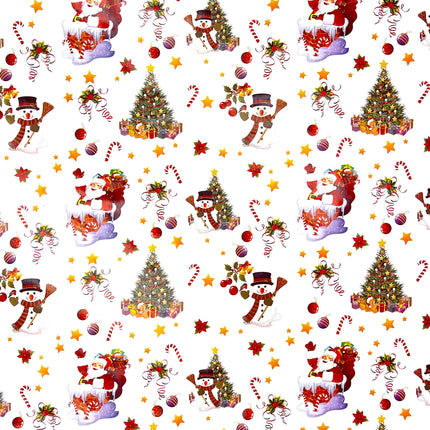 Wachstuch Rolle Weihnachten 01188-04 Merry Christmas Schneemann weiß Rollenware