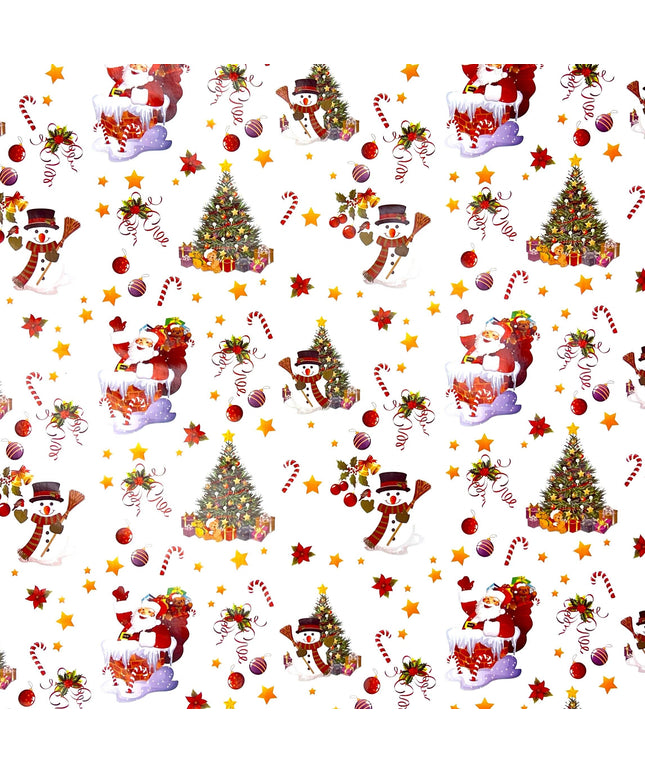 Wachstuch Rolle Weihnachten 01188-04 Merry Christmas Schneemann weiß Rollenware