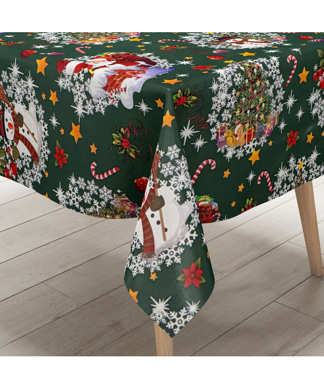Wachstuch Tischdecke Weihnachten grün