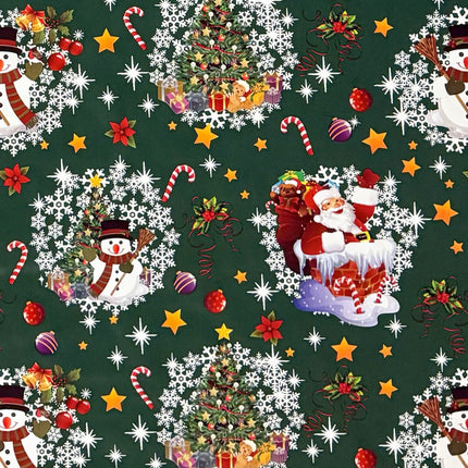 Wachstuch Tischdecke Weihnachten grün