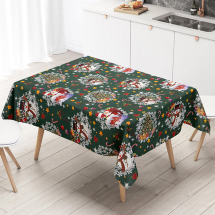 Wachstuch Tischdecke Weihnachten grün