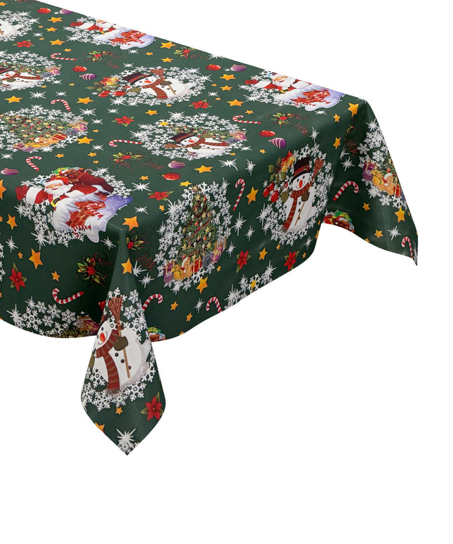 Wachstuch Tischdecke Weihnachten grün
