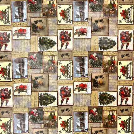 KEVKUS Wachstuch Tischdecke Weihnachten 01214-00 Weihnachtsmann Noten eckig rund oval