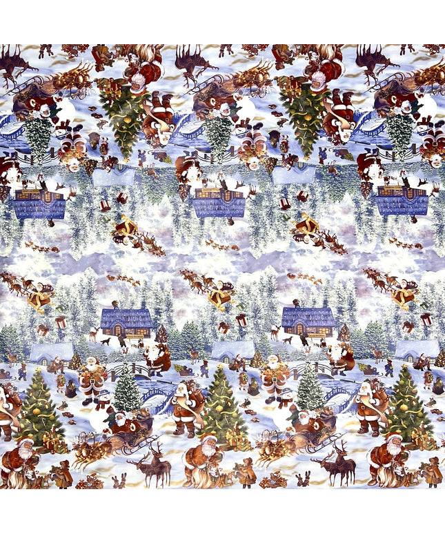 Wachstuch Rolle Weihnachten 01228-00 Winter Wonderland Bordürenmuster Rollenware