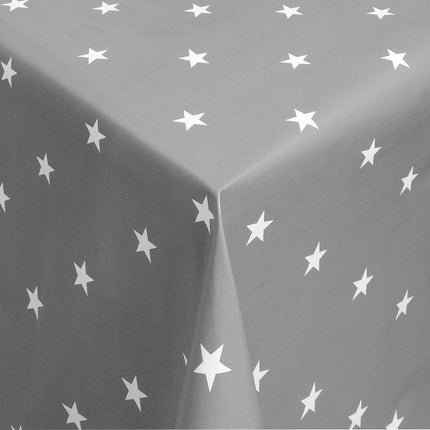 Wachstuch Tischdecke Weihnachten Sterne grau