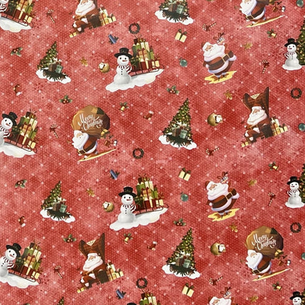 Wachstuch Rolle Weihnachten 01334-02 Weihnachtsmann rot Rollenware