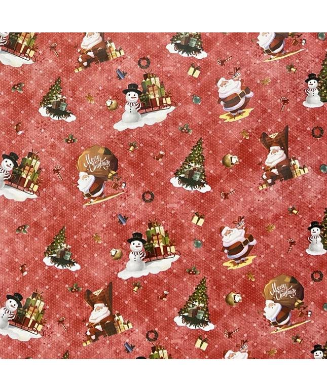 Wachstuch Rolle Weihnachten 01334-02 Weihnachtsmann rot Rollenware