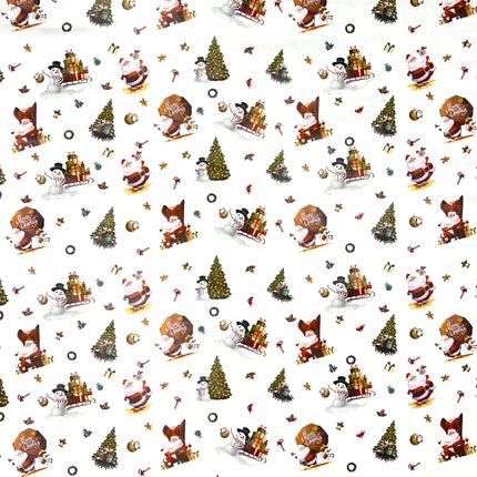 KEVKUS Wachstuch Tischdecke Weihnachten 01334-03 Schneemann Weihnachtsmann weiß eckig rund oval