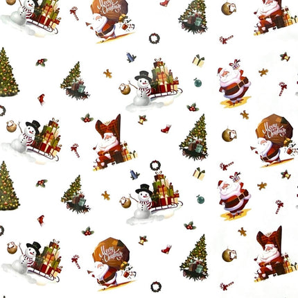 Wachstuch Rolle Weihnachten 01334-03 Weihnachtsmann weiß Rollenware