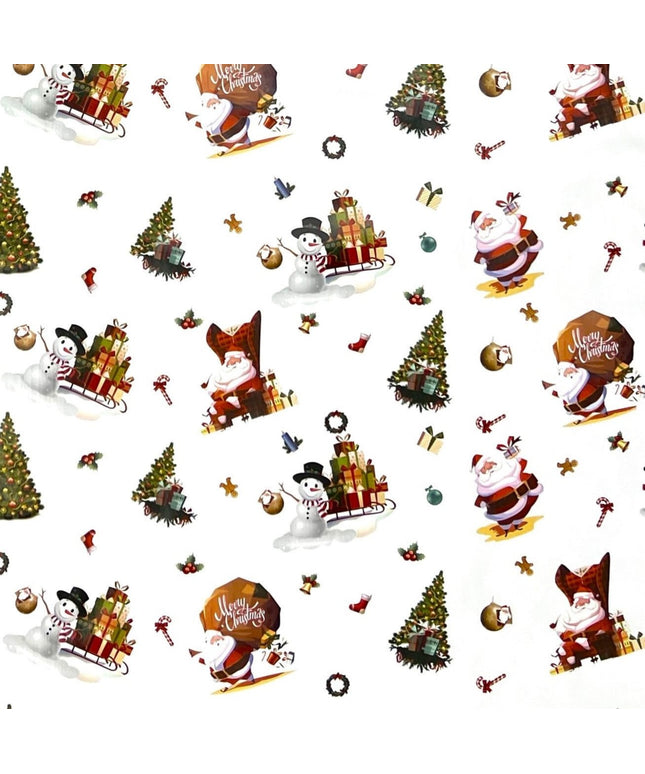Wachstuch Rolle Weihnachten 01334-03 Weihnachtsmann weiß Rollenware