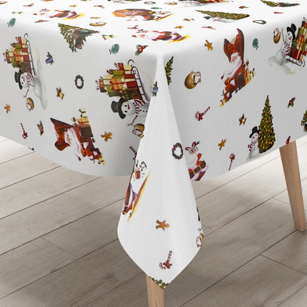 Wachstuch Rolle Weihnachten 01334-03 Weihnachtsmann weiß Rollenware