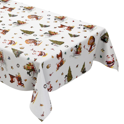 Wachstuch Rolle Weihnachten 01334-03 Weihnachtsmann weiß Rollenware