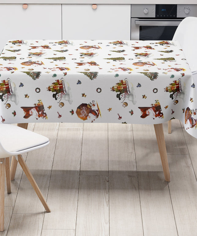 Wachstuch Rolle Weihnachten 01334-03 Weihnachtsmann weiß Rollenware