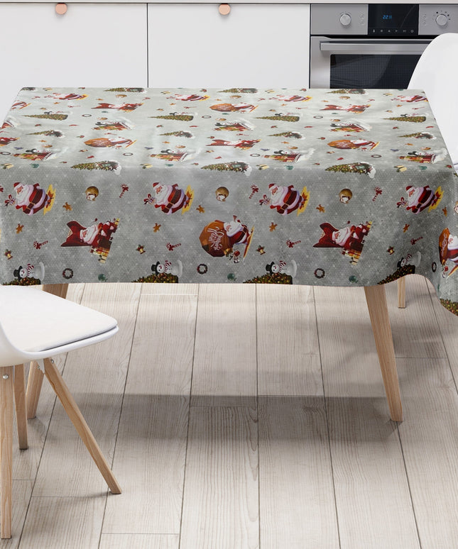 Wachstuch Rolle Weihnachten 01334-04 Weihnachtsmann silber Rollenware