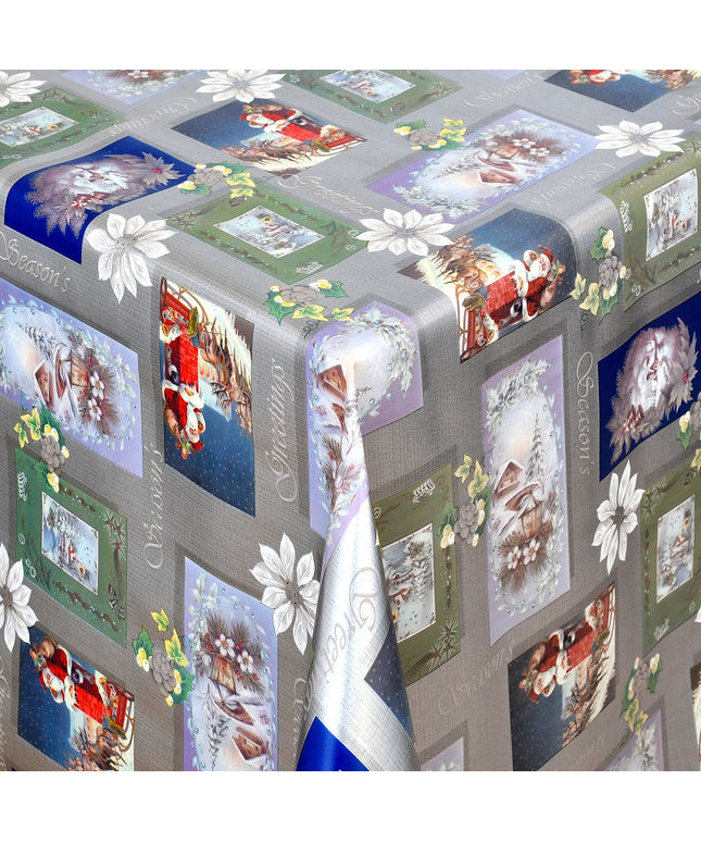 Wachstuch Rolle Weihnachten 01388-03 Weihnachtsmann silber Rollenware