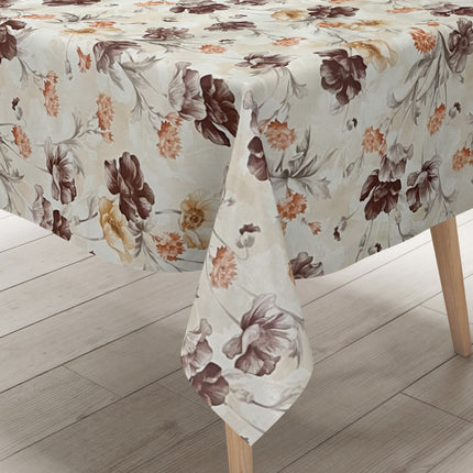 Wachstuch Tischdecke beige Mohn