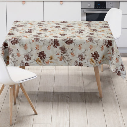 Wachstuch Tischdecke beige Mohn