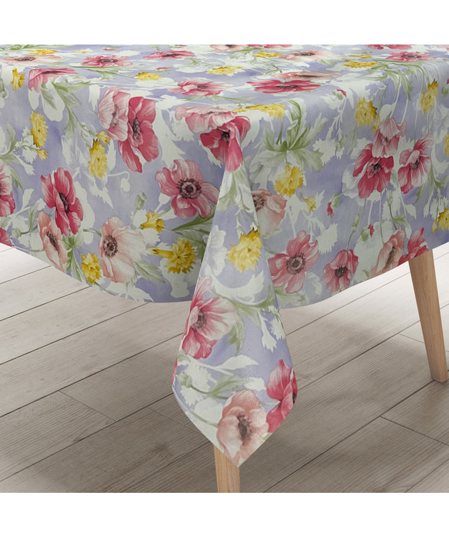 Wachstuch Tischdecke Mohnblumen lila Flieder